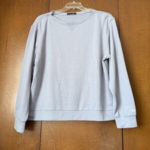 Thrive Societe Sz Lg Lavender Crewneck Yoga Sweatshirt, Snap Shoulders